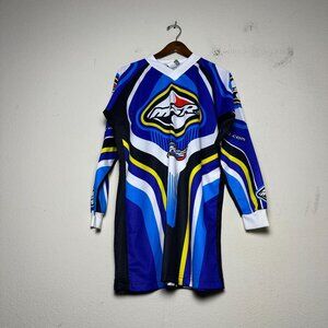 VTG MSR Rage Jersey Graphic Men S Motocross Blue White 90s Racing Dirt Bike Y2K